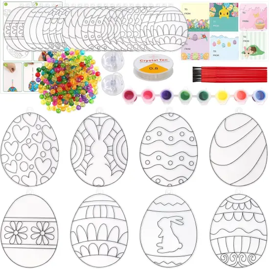 Spring Suncatchers Painting Crafts for Kids 24 Sets DIY Easter Window Painting Art Suncatchers Decorations Spring {2}