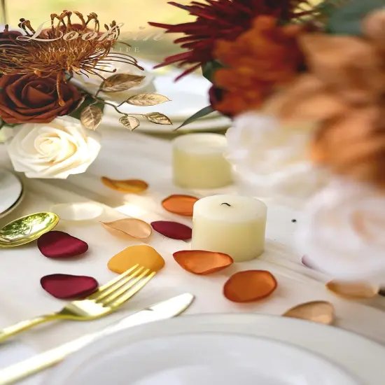 300pcs Terracotta Rose Petals Satin Flower Petals for Wedding Flower Girl Basket Table Centerpieces Aisle Runner Party Confetti Bridal Shower Dinner Wedding Decoration {4}