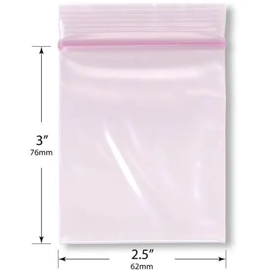 Plymor 2.5" x 3" (Pack of 100), 4 Mil Heavy Duty Anti-Static Zipper Reclosable Plastic Bags {3}