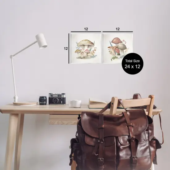 Stupell Industries Pastel Blooming Mushrooms 2pc Wall Plaque Set Design by Mollie B. {3}