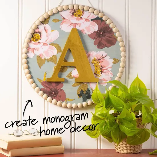 Plaid Wood Unfinished Letter, 8" Wooden Surface Perfect for DIY Arts and Crafts Projects {4}