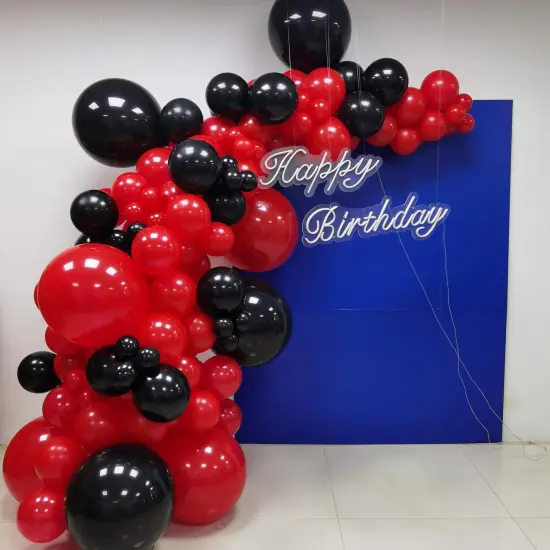 Red Black Balloon Garland 127 Pcs 18In 12In 10In 5In Latex Balloons Arch Kit {5}
