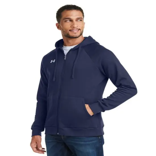 Under Armour&reg; Men's Rival Fleece Full Zip Cs gr lh/ wh {4}