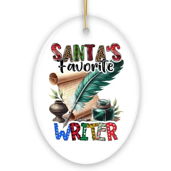 Santa's Favorite Writer Ornament, Christmas Appreciation Gift for Author {7}