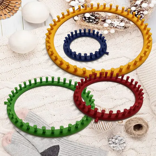 UCDRMA Loom Knitting Kit with Yarn, 23PCS Round Knitting Loom Kit for Beginners Including Instructions and Pom Pom Maker, Easy & Quick Hat Knitting Loom Set/Scarf Loom Knitting Set for Family {2}