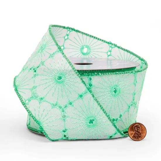 Fabric Floral Wired Ribbon 2.5" x 10 Yards {1}