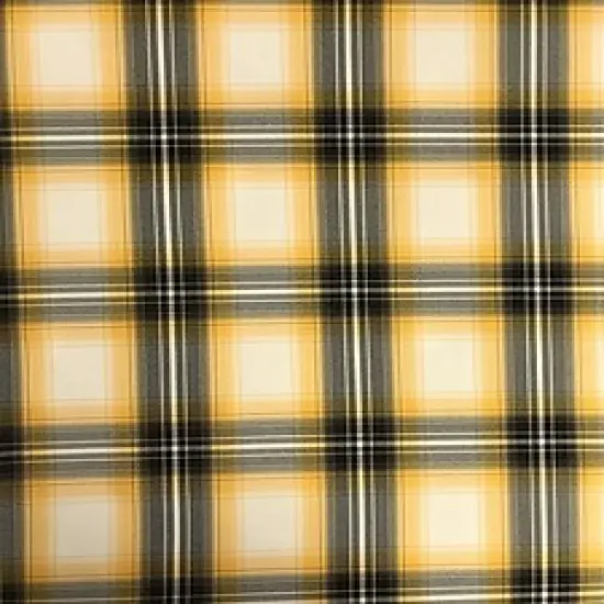 1 Yard Yellow Plaid Poly Poplin Fabric 58/59" Wide {4}