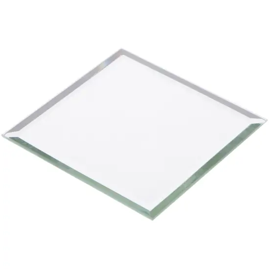 Plymor 3.5" Square, 3mm Thick Beveled Glass Mirror {1}