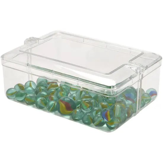 Pioneer Plastics 049C Clear Rectangular Plastic Container, 6.75" W x 4.8125" D x 2.375" H {5}
