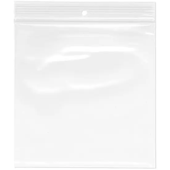 Plymor 6" x 6", 4 Mil with Hang-Hole Heavy Duty Zipper Reclosable Plastic Bags {1}