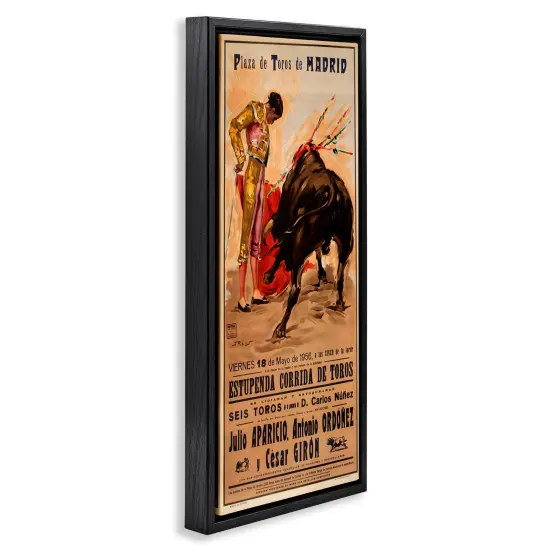 Stupell Industries Great Bullfight Antique Advertisement Floating Frame Design by Marcus Jules {3}
