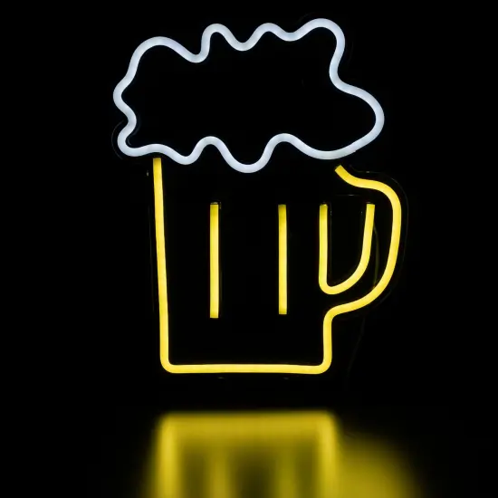 Northlight LED Beer Mug Neon Lighted Wall Art - 13" Yellow {1}