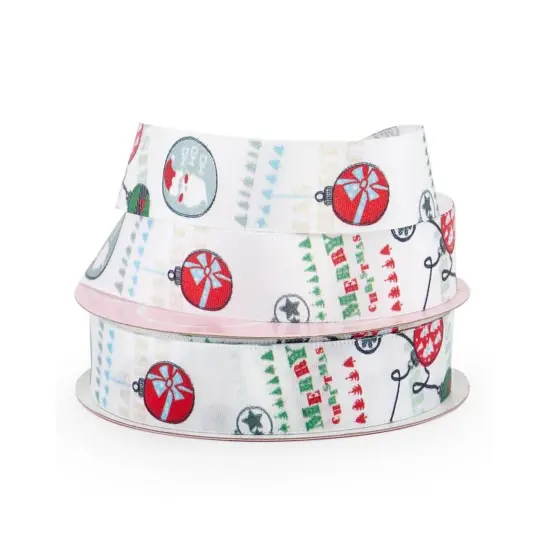 Christmas Print Ribbon 25 Yards x 7/8 Inch 1 Roll {2}