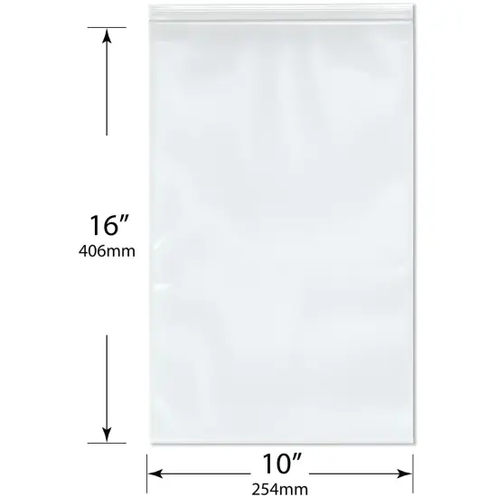 Plymor 10" x 16" (Pack of 100), 6 Mil Industrial Duty Zipper Reclosable Plastic Bags {3}