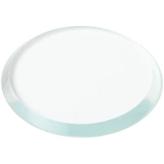 Plymor 1.5" Round, 3mm Thick Beveled Clear Glass Circle {1}