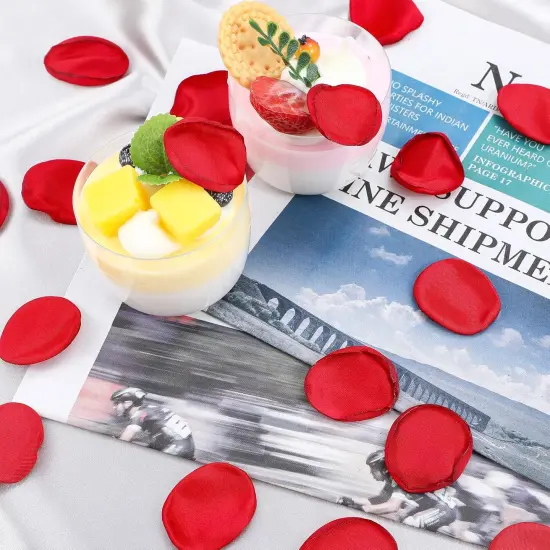 200pcs Rose Petals Decorations, Flower Girl Petals,Rose Petals for Wedding,Silk Rose Petals,Red Flower Petals {5}