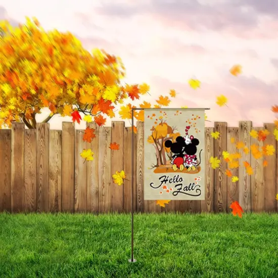 4 Packs Cute Mouse Seasonal Garden Flag Set, Double Sided Cartoon Mouse Yard Flags 12x18 Inch Burlap Outdoor House Flag Holiday Decorations for Summer Halloween Christmas Housewarming Gift {4}