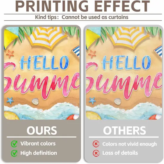 Hello Summer Backdrop Summer Hawaiian Beach Ocean Photography Background Tropical Sea Coastal Banner Party Decorations Photo Booth Props {3}