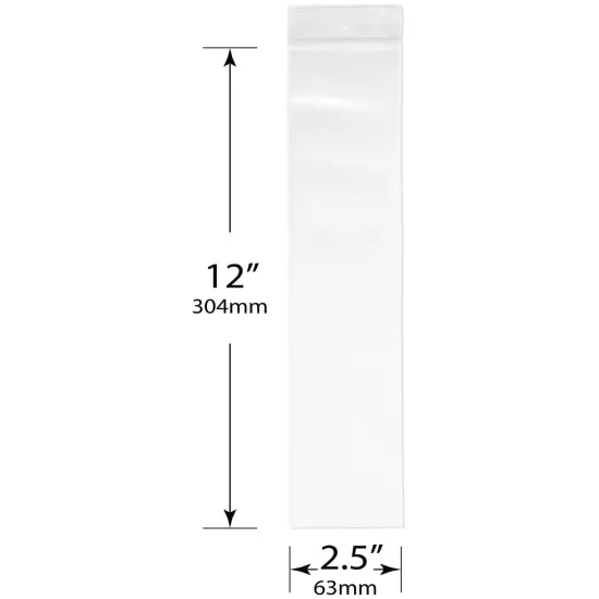 Plymor 2.5" x 12", 6 Mil Industrial Duty Zipper Reclosable Plastic Bags {3}