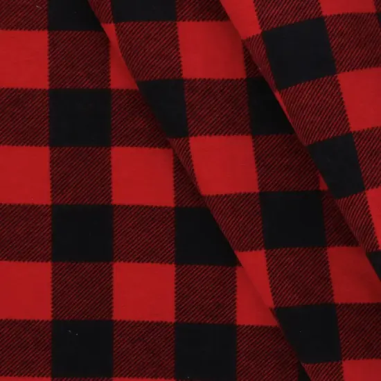 Mook Fabrics Buffalo Plaid Flannel Fabric [43 in. Wide] - By The Yard Red {2}