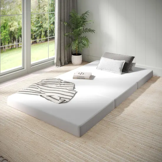 Emma and Oliver Nova Cooling Tri-Fold Memory Foam Mattress in a Box with Supportive Foam Base and Washable Cover {1}