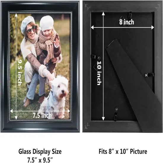 8x10 Picture Frames, Real Glass, Display Photos for Wall or Tabletop {3}