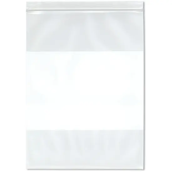 Plymor 9" x 12" (Pack of 100), 6 Mil Industrial Duty White-Block Zipper Reclosable Plastic Bags {1}