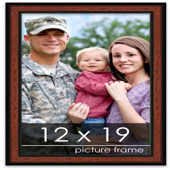 Simple Brown Picture Frame - UV Acrylic, Foam Board Backing, Hanging Hardware {1}