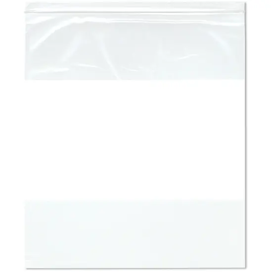 Plymor 14" x 16" (Pack of 100), 2 Mil White-Block Zipper Reclosable Plastic Bags {1}