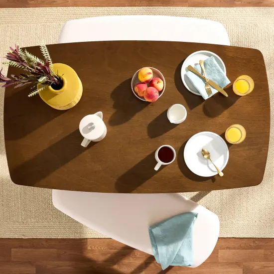 Best Choice Products 3-Piece Mid-Century Modern Upholstered Wooden Dining Set w/ 2 Bench Seats - Walnut/Cream {5}