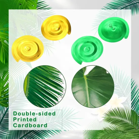 51 Pcs Hawaiian Luau Party Palm Leaves Swirl Decorations Green Palm Leaves Hanging Decoration Ceiling Tropical Safari Jungle Party Decor for Summer Beach Baby Shower Birthday Supplies {2}