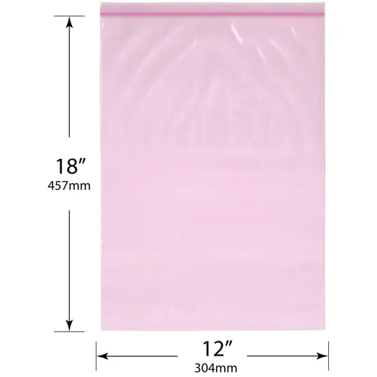 Plymor 12" x 18" (Pack of 100), 4 Mil Heavy Duty Anti-Static Zipper Reclosable Plastic Bags {3}