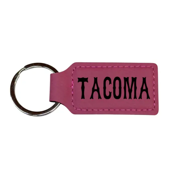 Keychain - Rectangle - Tacoma - Leather Rustic/Gold {2}