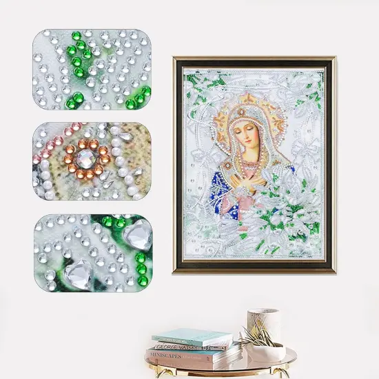 Diamond Painting Kits Virgin Mary Religion 5D Special Shaped for Adults Partial Drill Crystal Rhinestone Diamond Paintings Art Craft Kits for Home Wall Decor {2}