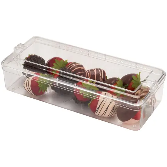 Pioneer Plastics 398C Clear Rectangular Plastic Container, 11.75" W x 4.875" D x 2.4375" H {2}