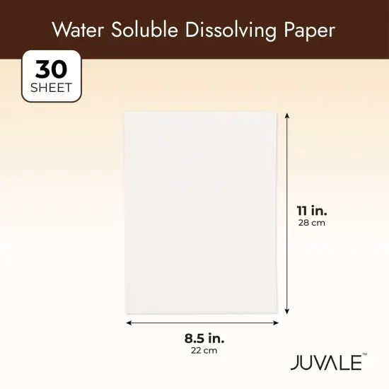 30 Pack Water Soluble Paper, Dissolvable Disappearing Sheets for Embroidery, Arts, Crafts, Letter-Size (3pt, 60gsm, 8.5 x 11 In) {4}