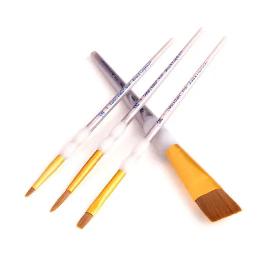 RCC 246 | Crafter's Choice&trade; 4pc Brown Taklon Variety Brush Set {5}