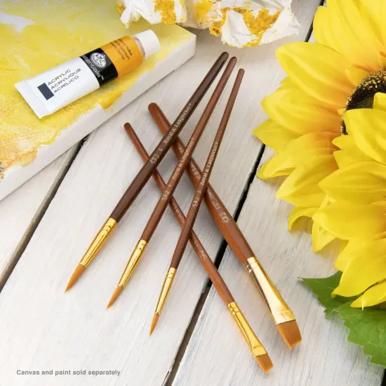 RSET-9162 | 5pc Golden Taklon Round/Angular Brush Set {3}