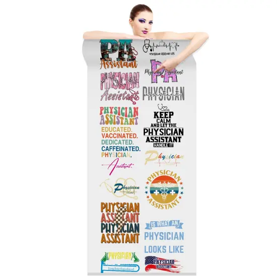Physician Assistant Transfer 22x60 Direct-to-Film Gang Sheets Iron On Transfers - 15 Adult Prints {2}