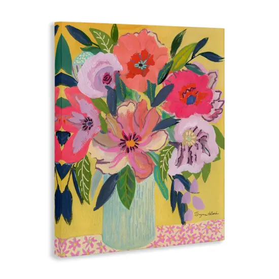 Stupell Industries Vibrant Pink Bouquet on Yellow Canvas Design by Suzanne Allard {3}