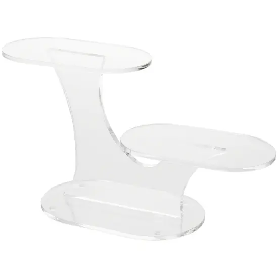 Plymor Clear Acrylic Oval 2-Item Display Riser, 7.5" H x 13.5" W x 5" D {1}