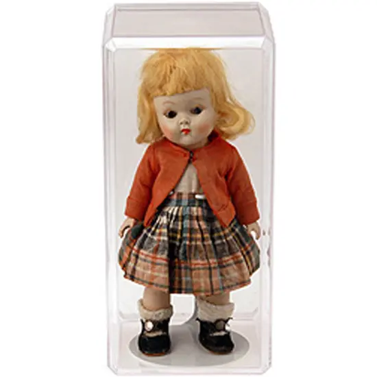 Pioneer Plastics 084C Clear Plastic Beveled Edge Display Case, 3.5" W x 3.75" D x 8" H (Mailer Box) {4}