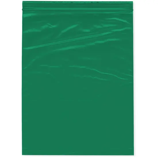 Plymor 8" x 10", Green 2 Mil Zipper Reclosable Plastic Bags {1}