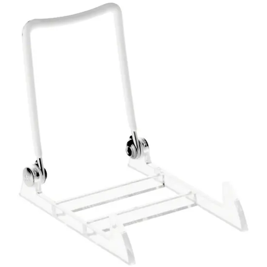Gibson Holders 1PL Adjustable White Wire and Clear Acrylic Display Easel, 2.75" W x 3.75" D x 3.5" H {1}