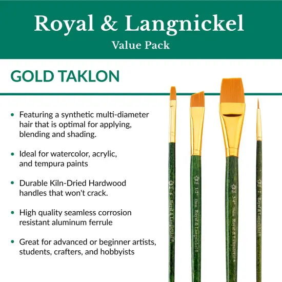 RSET-9144 | 4pc Golden Taklon Variety Brush Set {4}