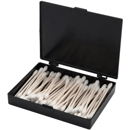 Pioneer Plastics 515CHIPS Black Rectangular Hinged Plastic Container, 4.625" W x 3.5" D x 0.75" H {4}