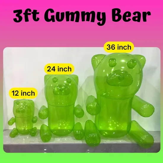 4E's Novelty 2 Pack Inflatable Gummy Bears - 36'' Large Fun Gummy Bear Party Decorations, Colorful Gummy Bear Decor, Perfect Gummy Bear Party Favors {1}