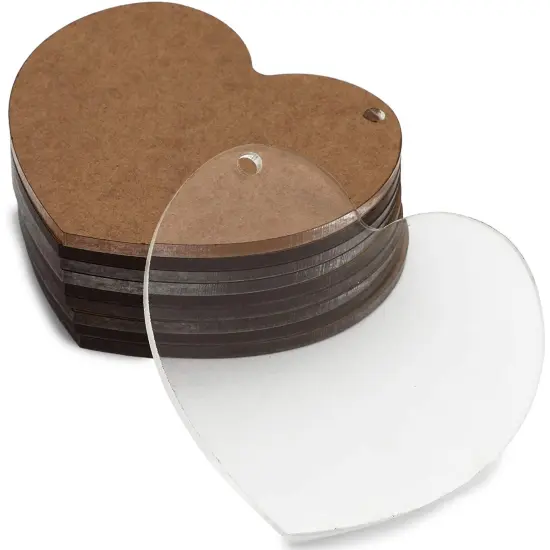 Bright Creations 10 Pack Acrylic Keychain Blanks with Metal Rings for DIY Crafts, Sublimation Keychain Blanks, Valentine’s Day Heart Shaped Transparent Tags, Personalized Wedding Favors (3x2.75 In) Silver {3}