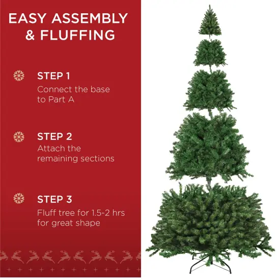 Best Choice Products Premium Spruce Artificial Christmas Tree w/ Easy Assembly, Metal Hinges & Foldable Base {4}