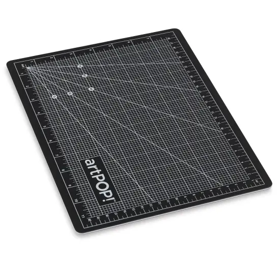 artPOP! Self Healing Cutting Mat, 9 x 12 inches, Grey and Black, Double-Sided with Grid, Non-Slip Surface for Fabric, Crafting, Scrapbooking, Sewing, Journals {2}